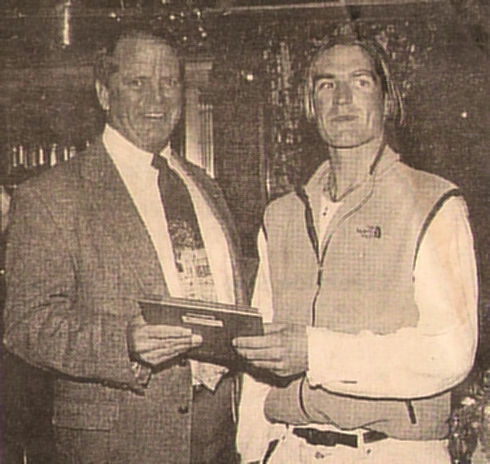 Sheriff Dan Paranick (left) giving the 1999 Candidate Member of the Year award to Jim Bridger Sheriff Dan Paranick (left) giving the 1999 Candidate Member of the Year award to Jim Bridger